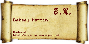 Baksay Martin névjegykártya