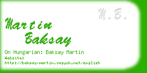 martin baksay business card